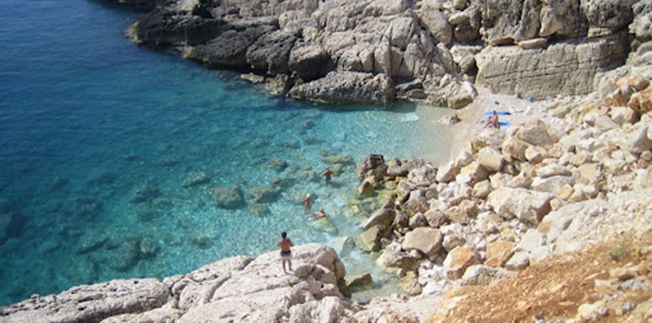 A beautiful sandy cove in Kas